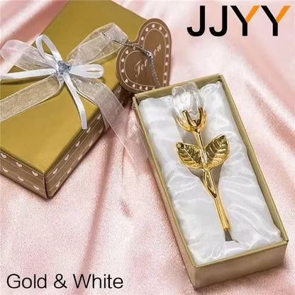 Valentine'S Day Gift Crystal Glass Rose Statue Craft Favor Valentine'S Day Gift Souvenirs Wedding Decoration Ornaments Gift Box
