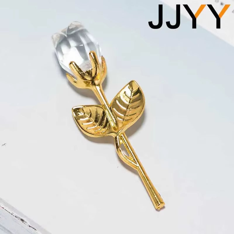 Valentine'S Day Gift Crystal Glass Rose Statue Craft Favor Valentine'S Day Gift Souvenirs Wedding Decoration Ornaments Gift Box