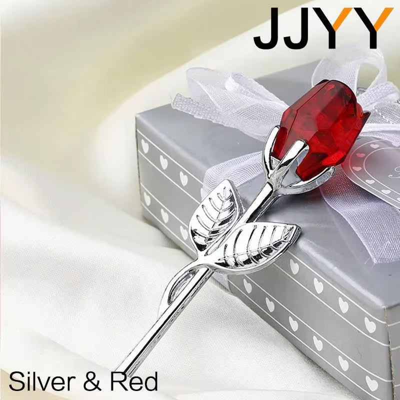 Valentine'S Day Gift Crystal Glass Rose Statue Craft Favor Valentine'S Day Gift Souvenirs Wedding Decoration Ornaments Gift Box
